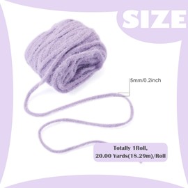 Craftdady 20 Yards Lilac Fluffy Yarns for Crocheting 5 mm Wide Thick Plush Yarn for Hand Knitting Soft Amigurumi Yarn for Crocheting Weaving Sweater Scarf Gloves DIY Crafts and Projects