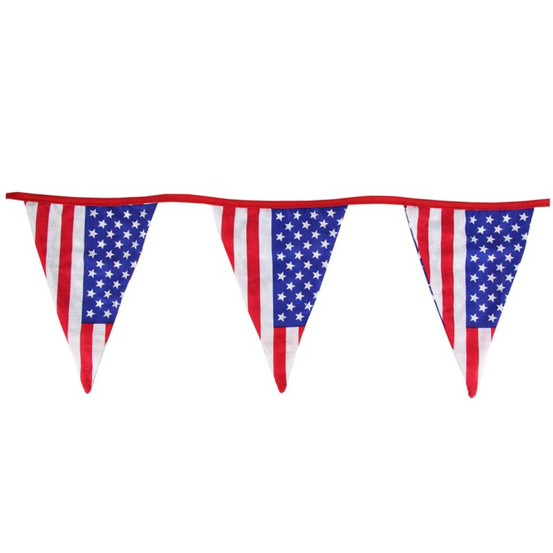 jojofuny 2pcs 12 12-Pennant American Flag Banner Star Stripe Pull