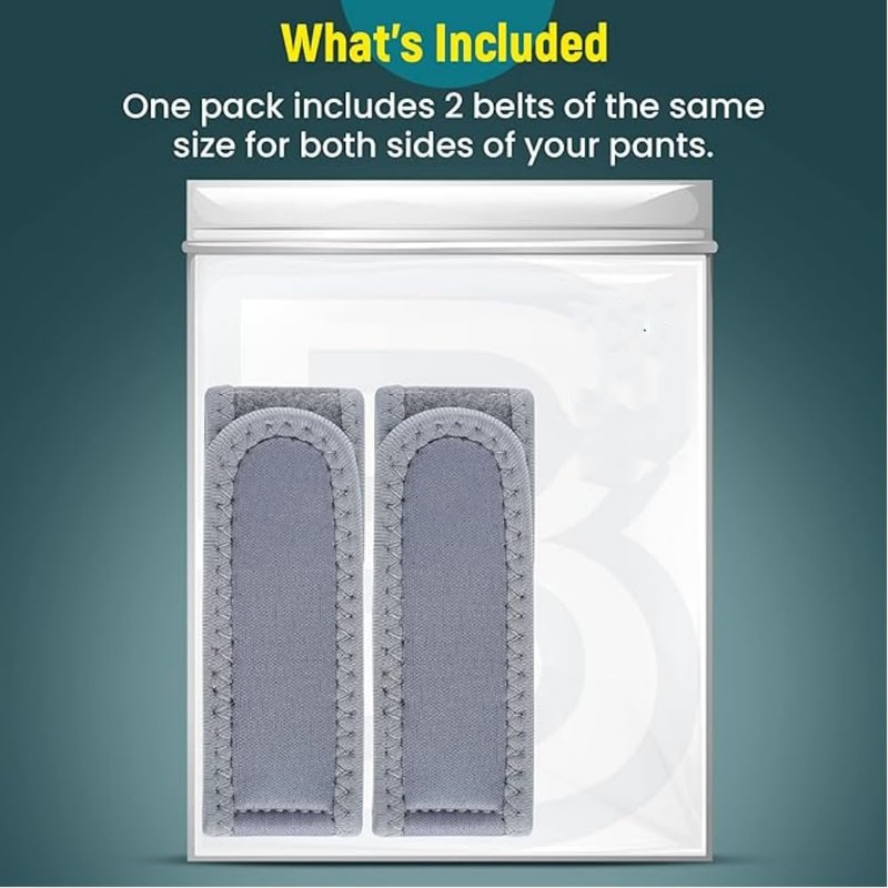 Jindizi No Buckle Belts for Men and Women, 2 Pack
