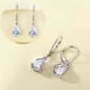 YL Dangle Drop Earrings Sterling Silver Solitaire Leverback Earring 7x10