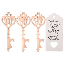 Layseri 24 Pack 60th Key Bottle Opener for 60th Birthday Party Favors 60 Key Beer Bottle Opener Favors Anniversaries Souvenirs Gifts Decoration (24, 60)