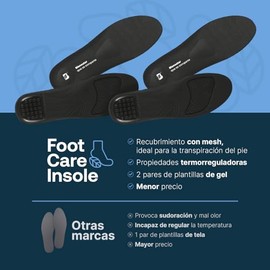 B Life Company 2 Pares de Plantillas de Gel Unisex y Recortables, Plantillas Auxiliares en Reducir Fatiga, Almohadilla para Pies Adaptable a Cualquier