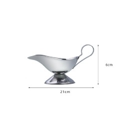 Gravy Boat Sauce Jug,Gravy Boat Juice Bucket，Stainless Steel Gravy Boat， Sauce Serving Dish for Salad Dressings, Creamer, Used at Home & Kitchen for Dining, Holiday Meals & Parties (Silver)