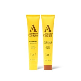 Absolute Collagen - Thickening Collagen Complex Shampoo and Conditioner Set 50ml each, For Thin & Fine Hair, Strengthen, Nourish and Volumise, Boost Shine, Fight Signs of Hair Ageing, Paraben Free