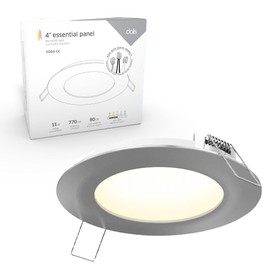 DALS 4 Inch Round Recessed Panel Light with Junction Box/Driver | CCT Color Selectable 2700K, 3000K, 3500K, 4000K, 5000K | 11W, 770 Lumens | Dimmable Pot Light | Wet Rated | ETL Certified | Silver