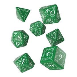 Q-Workshop Elven SELV14 Dice Set for RPG, Green & White