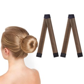 URAQT Hair Bun Shaper, 2Pcs Easy Donut Bun Maker for Hair, French Twist Fold Wrap Snap Band for Making DIY Hair Styles, Ballet Hair Deft Bun Hair Styling Accessories for Girls Women