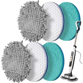 S7000 Series Upgraded Steam&Scrub Mop Pads Kit for Shrak,S8201 S8001 S7001 S7201 S7000AMZ S7005 S7020 S7001C All-in-One Hard Floor Steam Mop (2Green2White2Grey)
