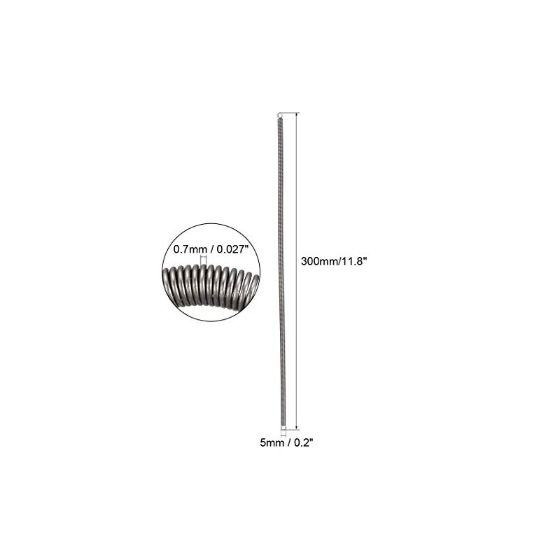 Sourcingmap Extension Spring - 0.7mm Wire Dia, 5mm OD, 300mm