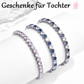 PDTU Gift for Daughter, To My Daughter Bracelet, Zircon Bracelet for Our Daughter from Parents, Mum, Dad for Birthday, Christmas, School Graduation, Zirconium, Cubic Zirconia