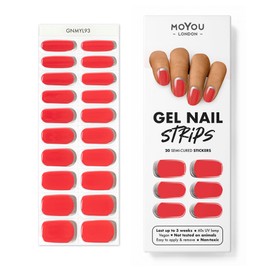 MOYOU LONDON Semi Cured Gel Nail Strips - 20 Pcs. Nail Wraps for Salon-Quality Manicure - Works with Any UV Nail Lamp - Easy to Apply, Trim, & Remove Gel Nail Stickers