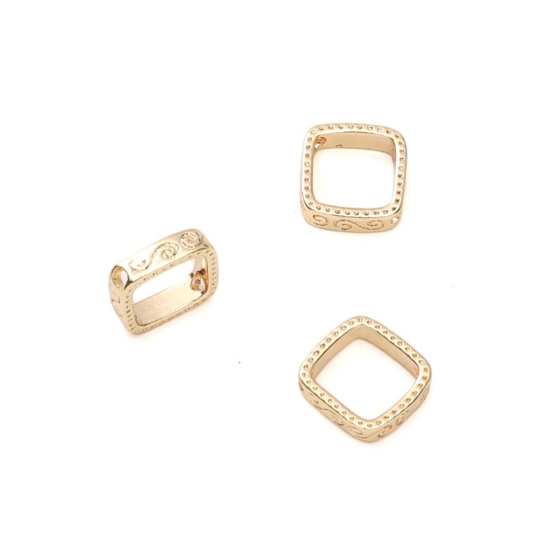 18K Real Gold Plated Non-Tarnish Double Hole Linking Rings 9.5x9.5mm