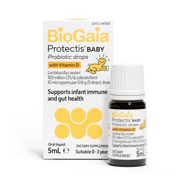 BioGaia Protectis Baby Drops with Vitamin D, 100 million live L. reuteri, Probiotic Supplement for Newborns, Babies & Infants, For Immune and Digestive Support, Helps Relieve Tummy Discomfort