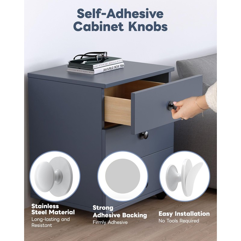 Anobeyi 5 Pack Self Adhesive Cabinet Knobs, No Drilling Self
