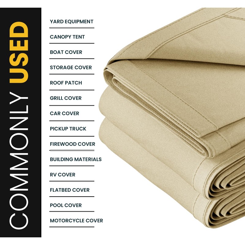 PROTARP Heavy Duty 14 OZ Water Resistant Canvas Tarp, UV