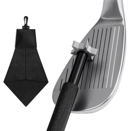 Ascend Assist 3-in-1 Golf Club Groove Sharpener & Cleaning Towel Set, Golf Club Cleaner Tool with Aluminum-Alloy Shaft and Microfiber Towel for Irons, Wedges & Club Groove Care