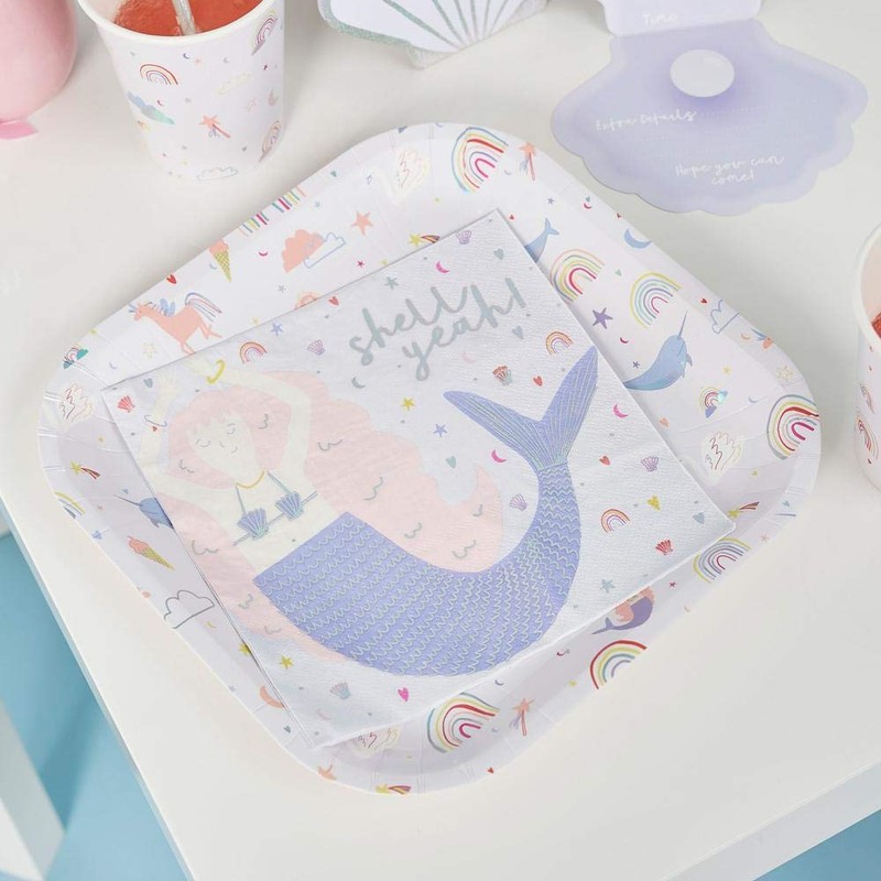Shell Yeah Mermaid Napkins by Hootyballoo