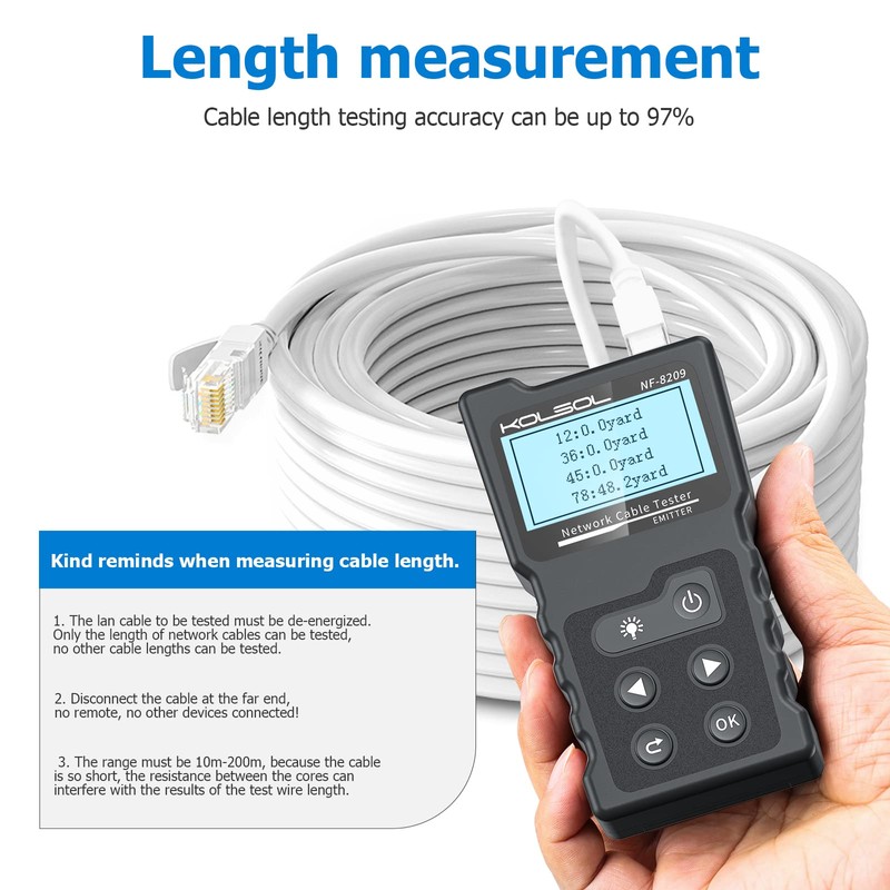 Network Cable Tester, Poe Cable Tester for CAT5e/CAT6/CAT6a, Ethernet Network