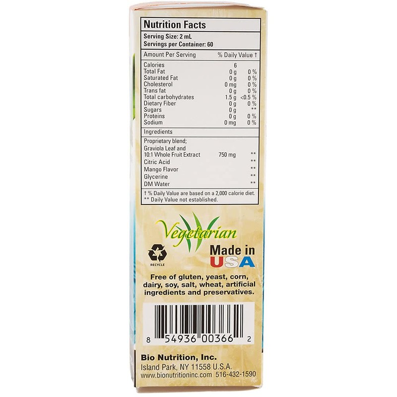 Bio Nutrition Graviola (Annona Muricata) Liquid 4 Fluid Ounces |
