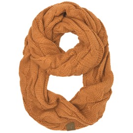 C.C CC Winter Soft Matching Unisex Chunky Knit Cowl Loop Infinity Scarf (Solid Rust)