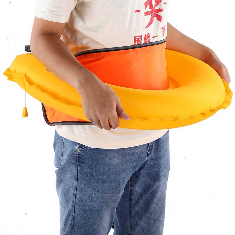 Adjustable Inflatable Life Jacket Belt With Reflective Tapes and Whistle
