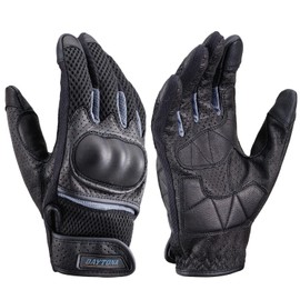 Daytona Motorcycle Gloves, Spring and Summer, Genuine Leather Palm (Goat Leather), Hard Protector, Smartphone Compatible, Full Mesh, Protector Gloves, DG-002, Gray, XL Size 32418