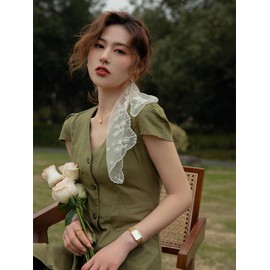 [TO DO GIRL] Women's Scarf, Lace, Summer, Lace, Scarf, Cute, Flower Pattern, Hair Band, Forest Girl, Princess Style, Hair Arrangement, Hair Accessory, Fashion Accessory, white