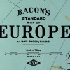 Antiguos Maps Bacon's Standard Wall MAP of EUROPE circa 1921
