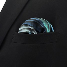 Shlax&Wing único Hombre Seda Pañuelo De Bolsillo Para Azul Geométrico 32cm