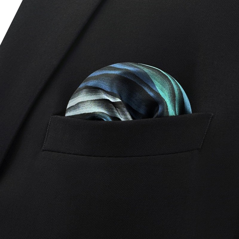 Shlax&Wing único Hombre Seda Pañuelo De Bolsillo Para Azul Geométrico
