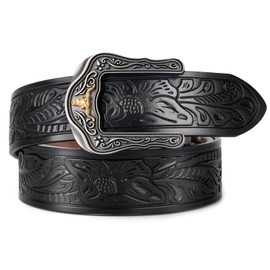 Western Leather Ratchet Belt for Men and Women Classic Design for Casual Wear and Jeans
