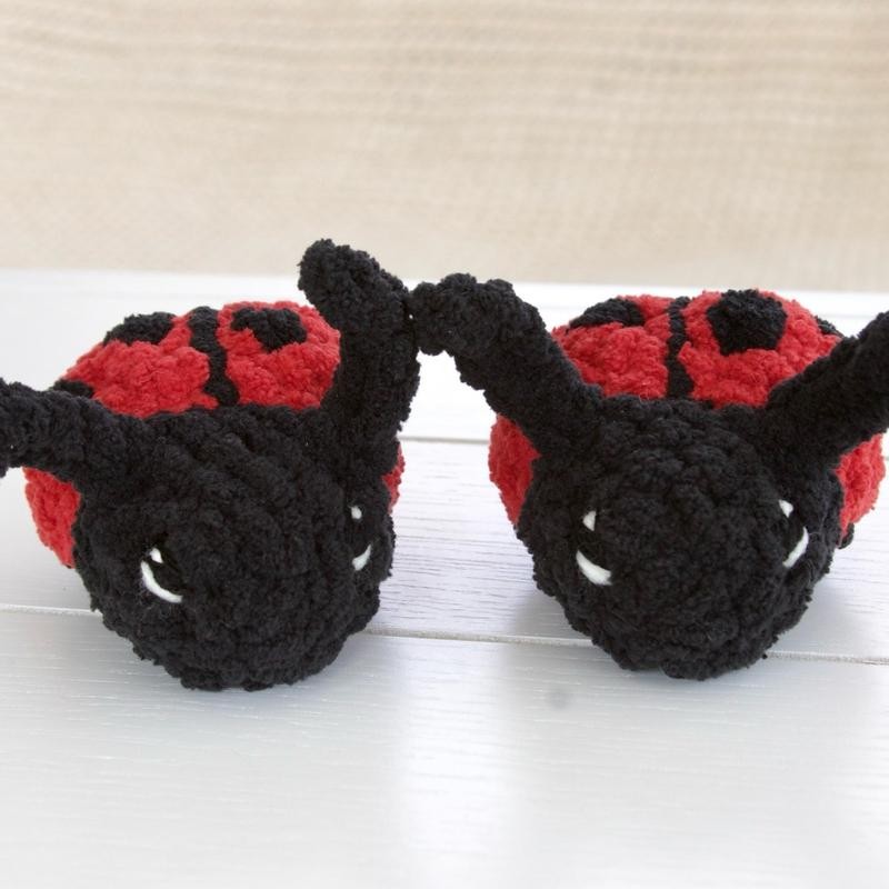 Crochet Ladybug Plushie | Rattle - Noise Option: Plushie Ladybug