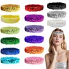 SAIIURV 20 Pieces Sequin Headband Elastic Sparkly Adjustable Size Disco