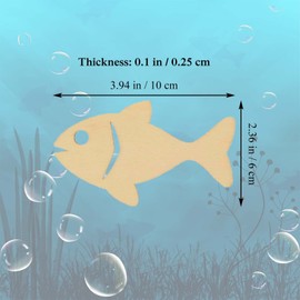 Creaides 20pcs Wooden Fish DIY Crafts Cutouts Wooden Sea Animals Unfinished Wood Ornaments Wood Tags for Wedding Birthday Party Decorations