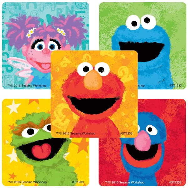 SmileMakers Sesame Street Chalk Stickers - Prizes 100 Per Pack