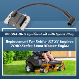 32-584-06-S Ignition Coil Module with Spark Plug 2 Pack Compatible with Kohler KT ZT Engines 7000 Series Lawn Mower KT610 KT715 KT740 ZT720 ZT730 3258406-S 32 584 06-S 3258406 3258406S 32 584 06 S