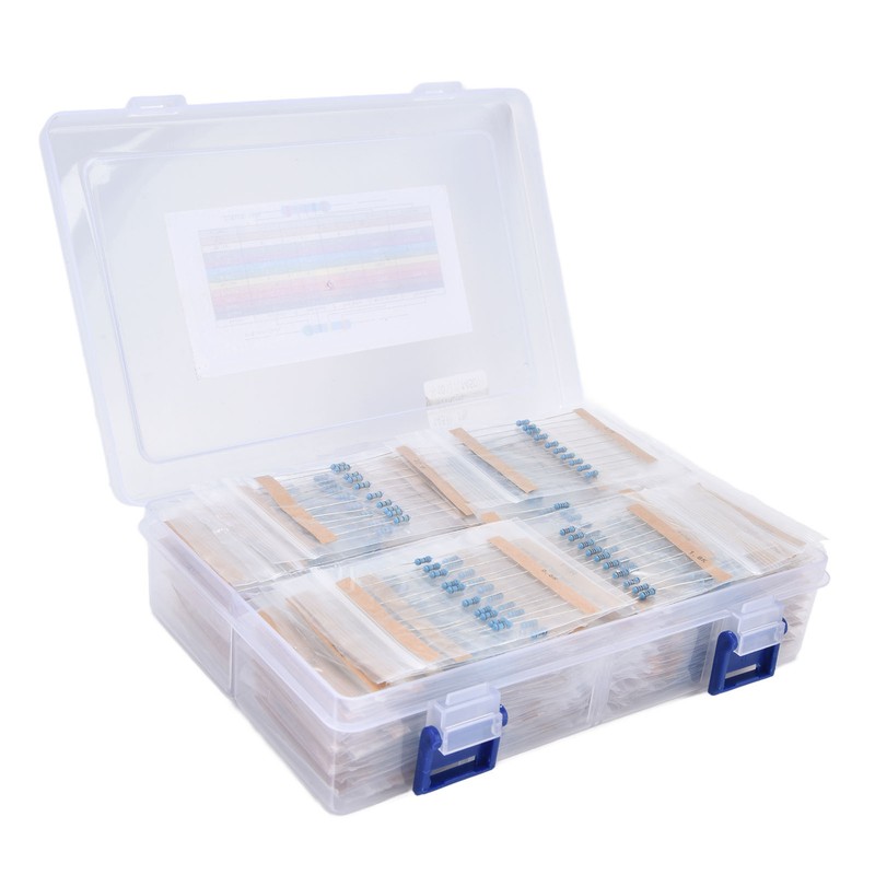 1450Pcs Metal Film Resistor Kit 145 Values Assortment 1~1MΩ 1/4W