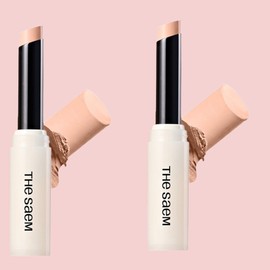 The Saem Cover Perfection Stick Concealer 2.5g, peach beige, 2 pcs. / 더샘 커버 퍼펙션 스틱 컨실러 2.5g, 피치 베이지, 2개