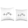 Gymnastic Rings Cardiogram Heart Rate Throw Pillow