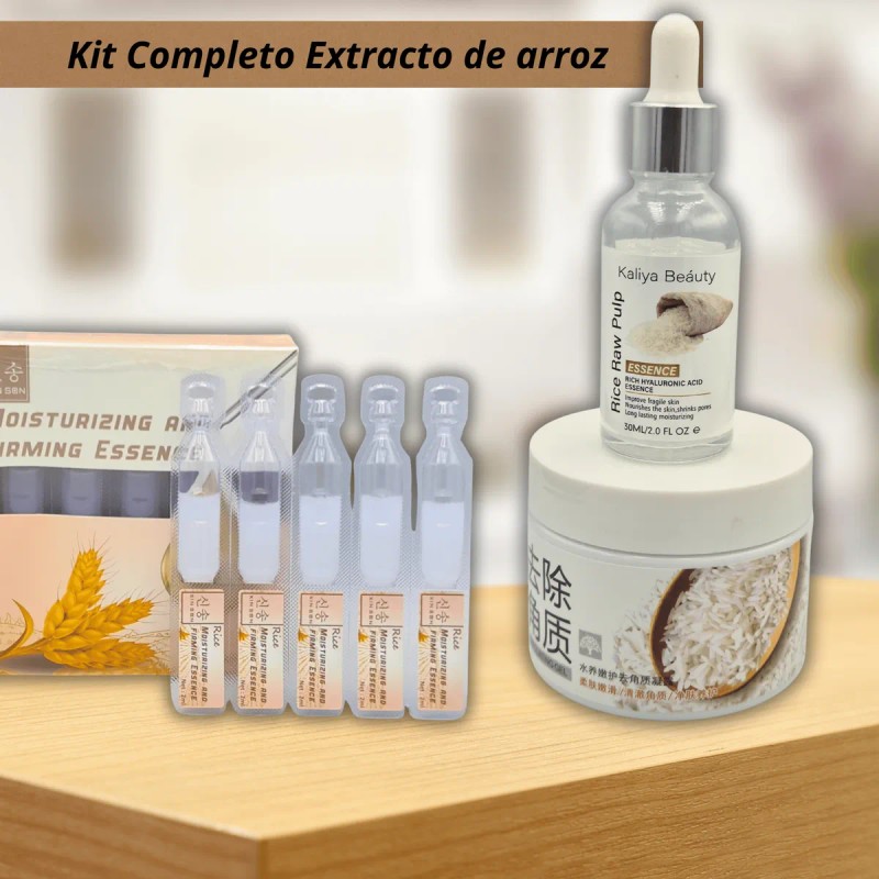 Exfoliante Arroz Hidratante Aclarante + Serum Ac Hialuronico