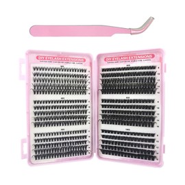 TPZORJX 600 Stück Wimpern Extensions 30-40-50-60-80-100 D Curl Lash Extension Kommt mit Pinzette Set Künstliche Wimpern für Wimpernverlängerung zu Hause DIY Wimpern Extensions für Anfänger Mädchen