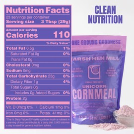Marsh Hen Mill Unicorn Heirloom Stone Ground Cornmeal | Creamy Texture for Exceptional Cornbread Corn Cakes & Pie Crust | Gluten Free Flour for Instant Quick Meals | Pure All-Natural Corn | 24 Oz Pack
