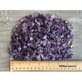 Amethyst Chips – Natural Mini Amethyst Stones, Crushed Undrilled Amethyst, Semi-Tumbled Genuine Amethyst (1/4 lb)