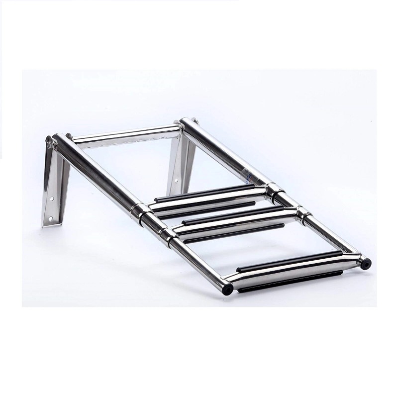 Amarine Made 3 Steps Folding Boat Ladder Telescoping Swim Boat