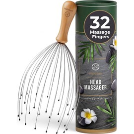 HELDSON® Premium Head Massage Spider 32 Fingers - FSC®100% - Head Massager - Head & Hair Massage - Scalp Massager - Head Scratcher - Wellness Gift