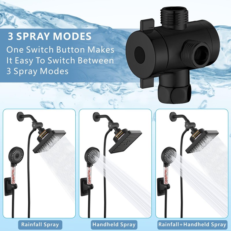 Nuodan Filtered Shower Head with Handheld Combo, High Pressure Rain