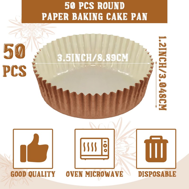 Uiifan Disposable Round Cupcake Liners Paper Baking Cups Wrappers Cupcake
