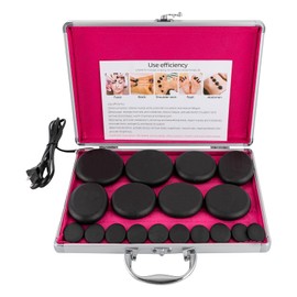 Eapmic 16Pcs Basalt Hot Stones Set Hot Rocks Massage Stones Kit with Heater Box for Body Massage (Include Hot Stone)