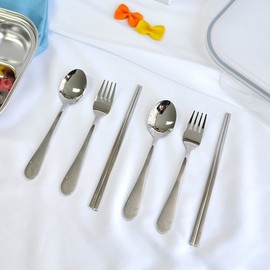 (KitchenU) Toddler & Children Character Cutlery Set 2p Made in Korea Stainless Steel 304 Spoon, Fork, Chopsticks Daycare & Kindergarten Supplies Spoon / (키친유)유아 어린이 캐릭터 수저세트 2p 국산 스텐304 스푼포크 젓가락 어린이집 유치원 준비물 숟가락