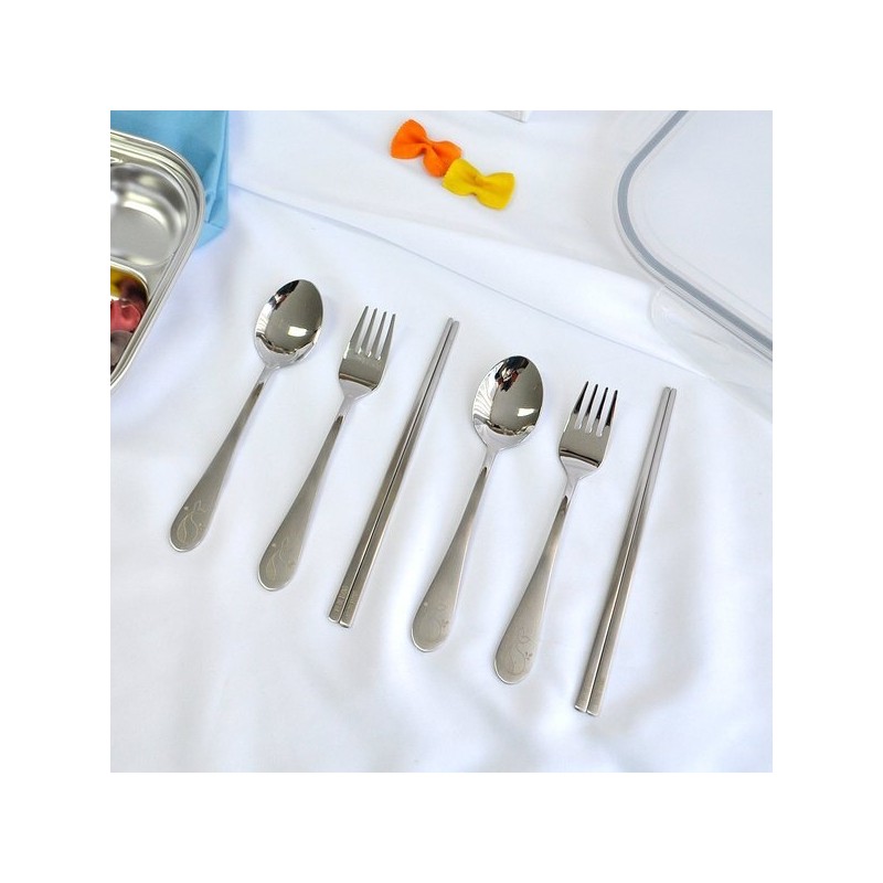 (KitchenU) Toddler & Children Character Cutlery Set 2p Made in